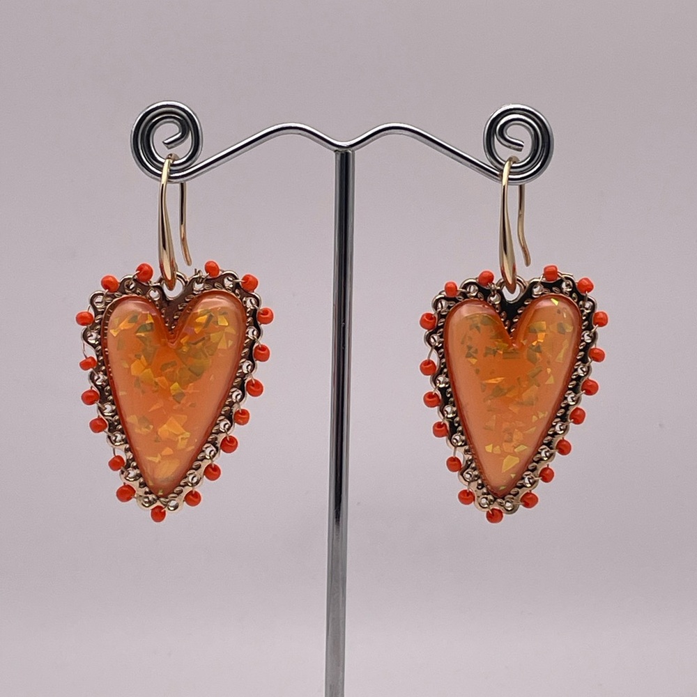 Fashion Heart-Shaped Orange Earrings